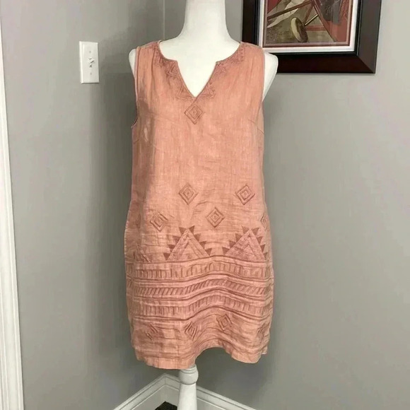 Artisan Ny Dresses & Skirts - ARTISAN NY 100% Linen Sleeveless Dress Dusty Rose Pink Size Medium Pockets